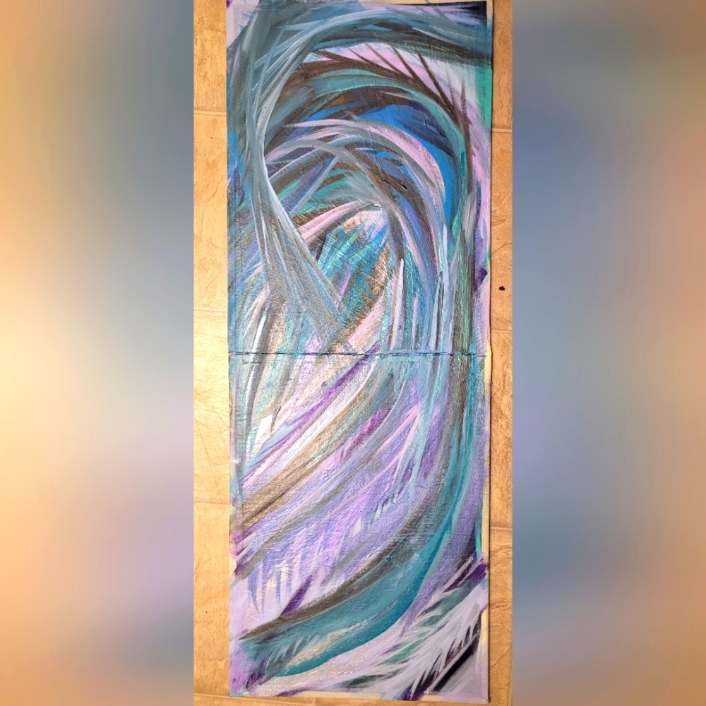 Original Abstract Art Diptych 2-panel painting *unnamed* ajz completed on 3-1-23